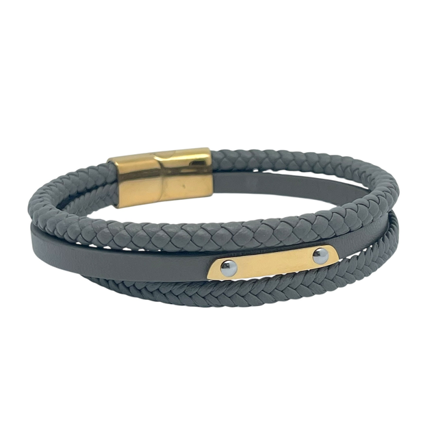 Bracelet triple tressé en cuir 