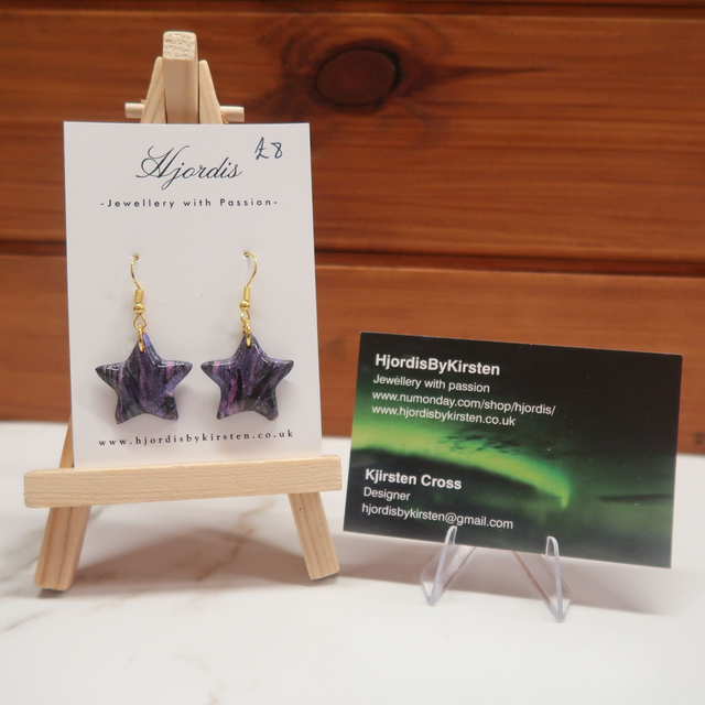 Purple Star Earrings