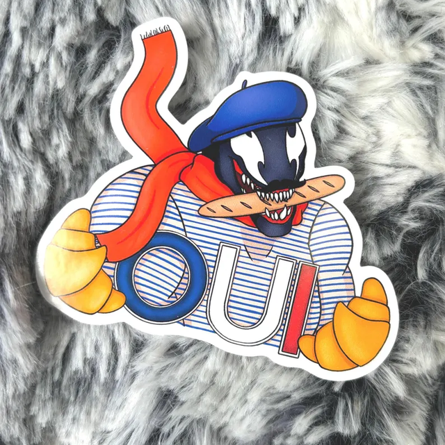 Venom Oui Rivals Meme Sticker