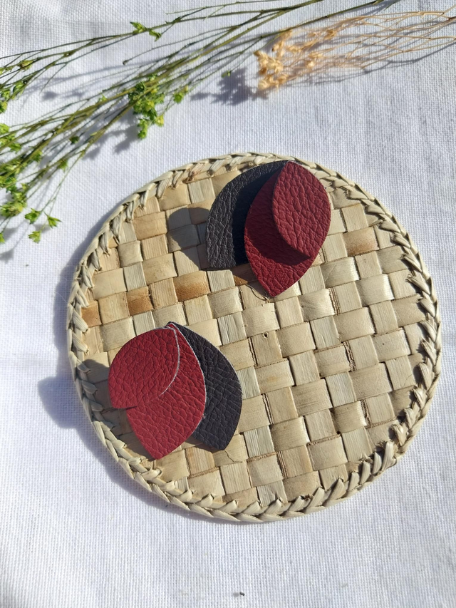 Boucles d'oreilles en matière végétale de pommes 