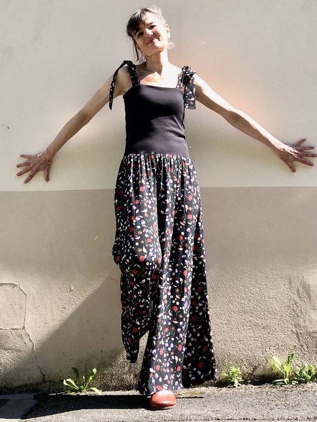 Combi BoQ le froc noir fleurs oiseaux