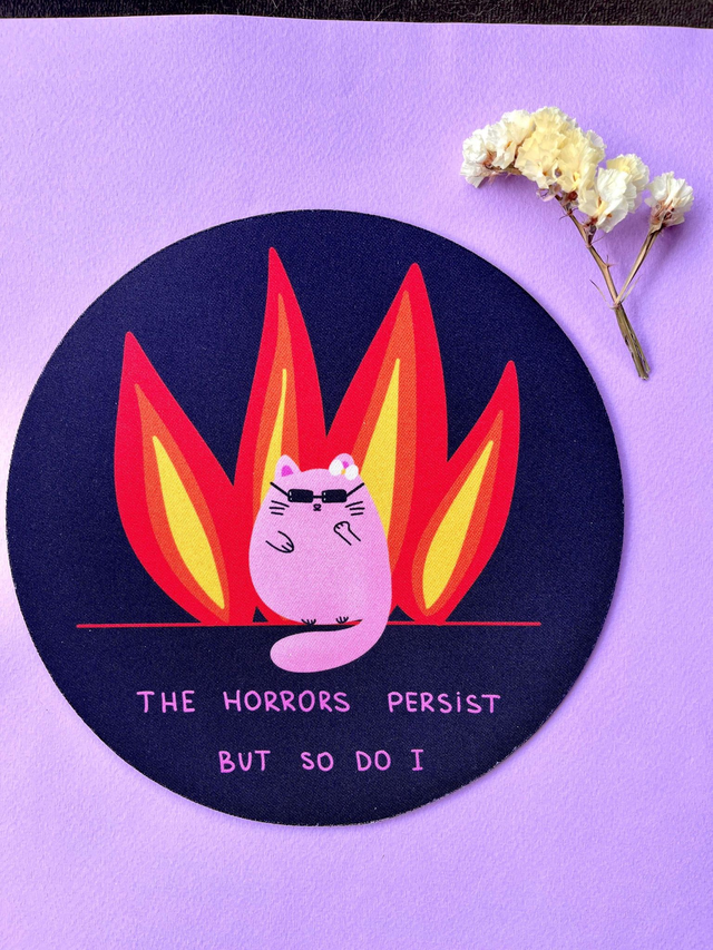 Selviytyjäkissa-hiirimatto/Survivor Cat Mouse Pad –  Ø 19 cm