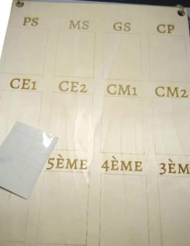 Panneau en Bois Personnalisable pour Photos Scolaires