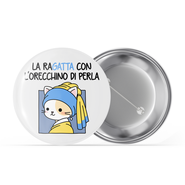 Spilla La raGatta con l'orecchino di perla