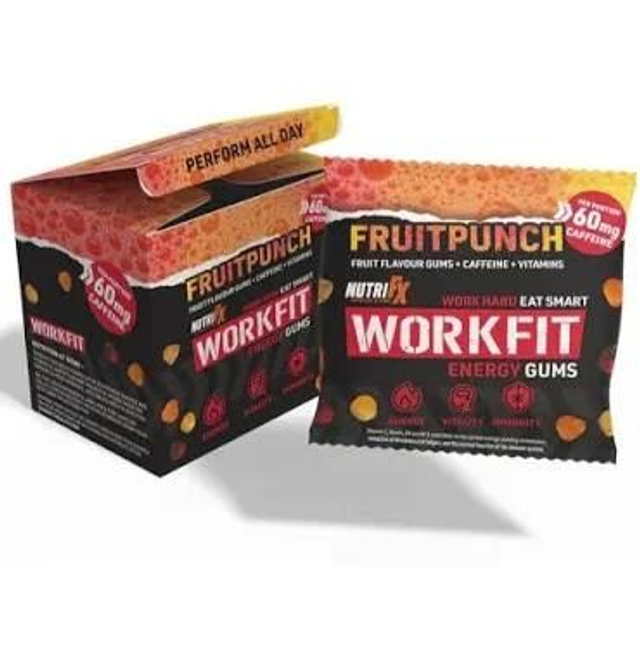 Nutri FX Fruitpunch Workfit Energy Gums 50g X 2 Packs