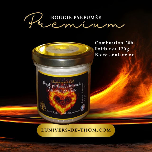 Bougie artisanale magnétisée – Au Cœur de l’Âme 120 GR