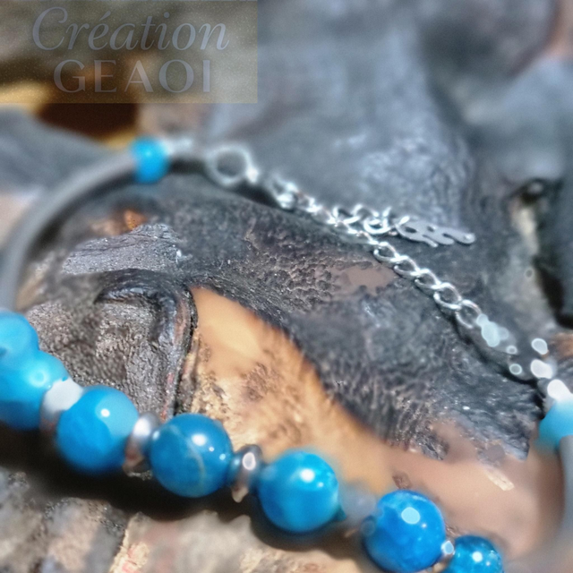 Jumelle Elegante apatite bleue