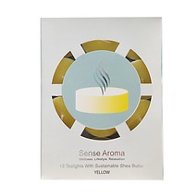 Sense aroma 12 pack tealight candles yellow
