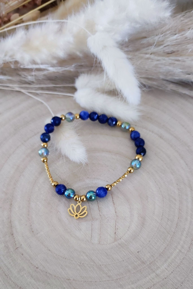 Bracelet "Confiance en soi" Sodalite facettée
