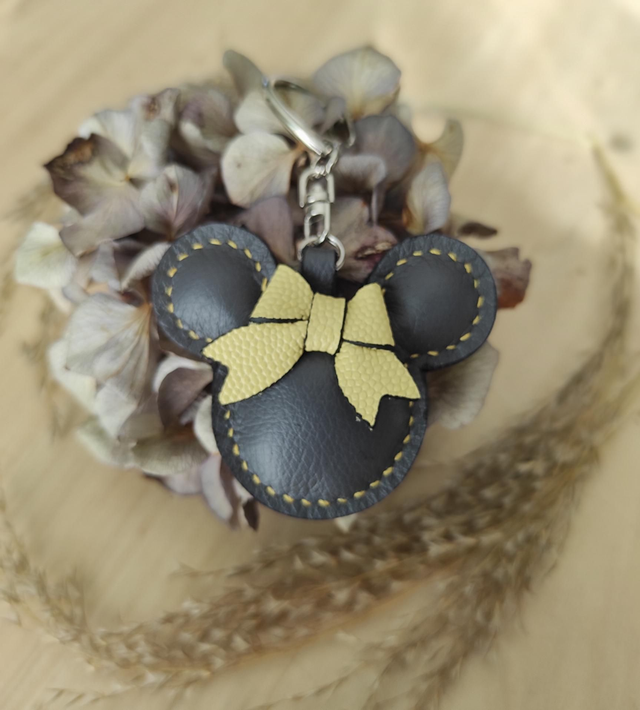 Porte clés Souris en cuir 