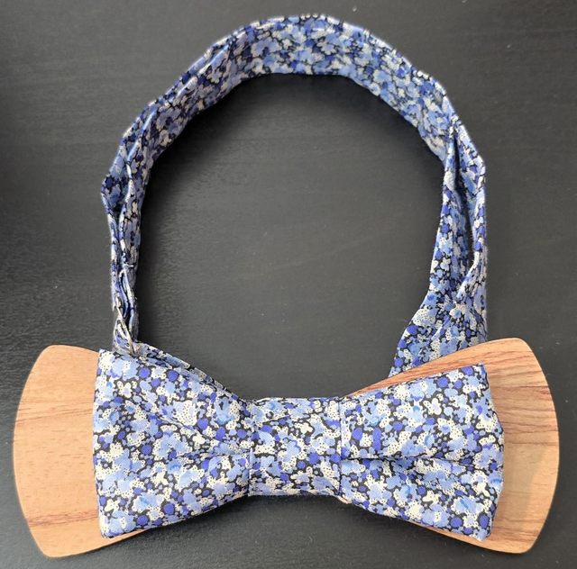 Noeud papillon bois et tissu