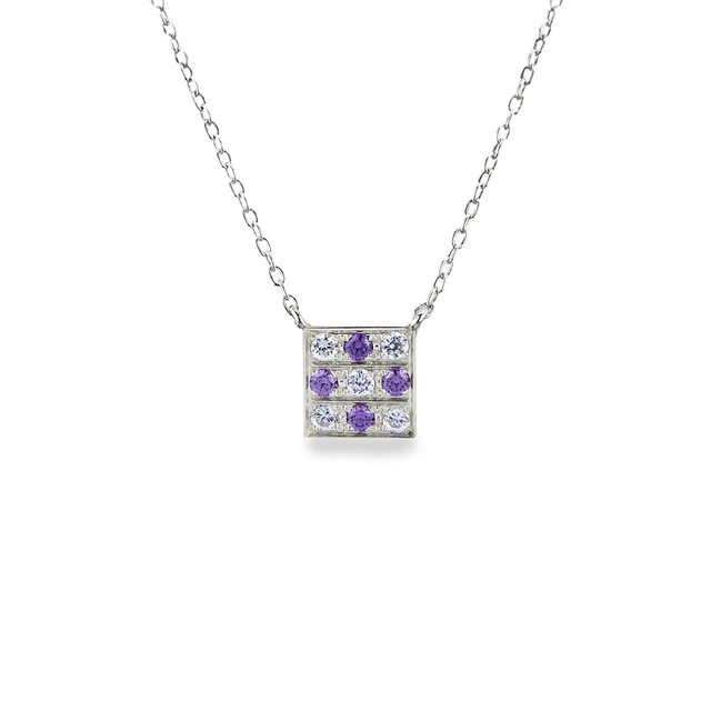 Collana collezione quadrata con zirconi