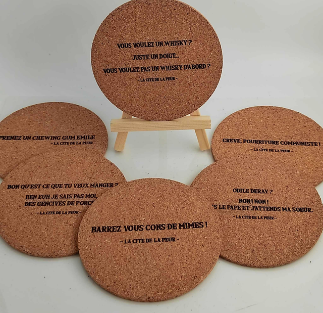 Sous-verre liège La cité de la Peur Artisanat Gift Apéro