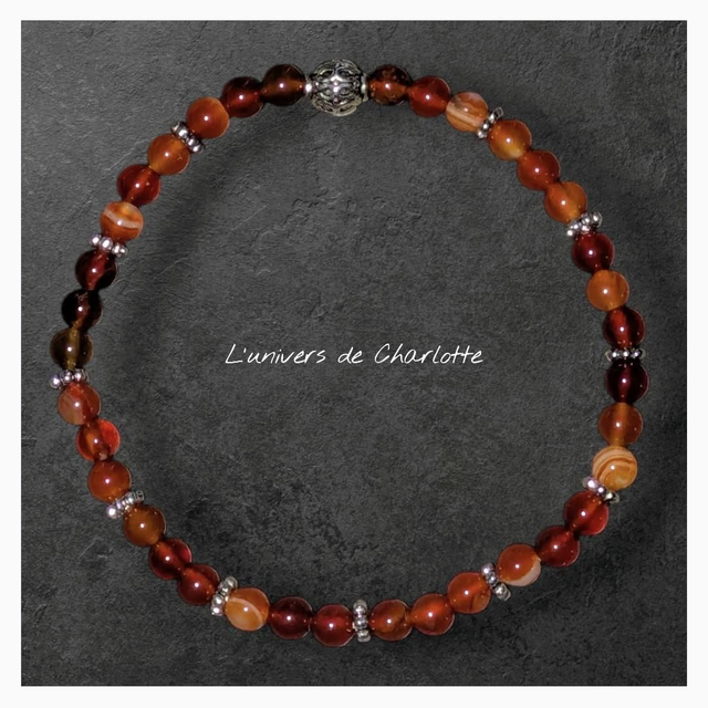 Bracelet &quot;Cornaline&quot; 4mm BR-100