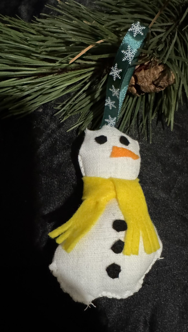 Recycled Snowman Hanging Decoration 
