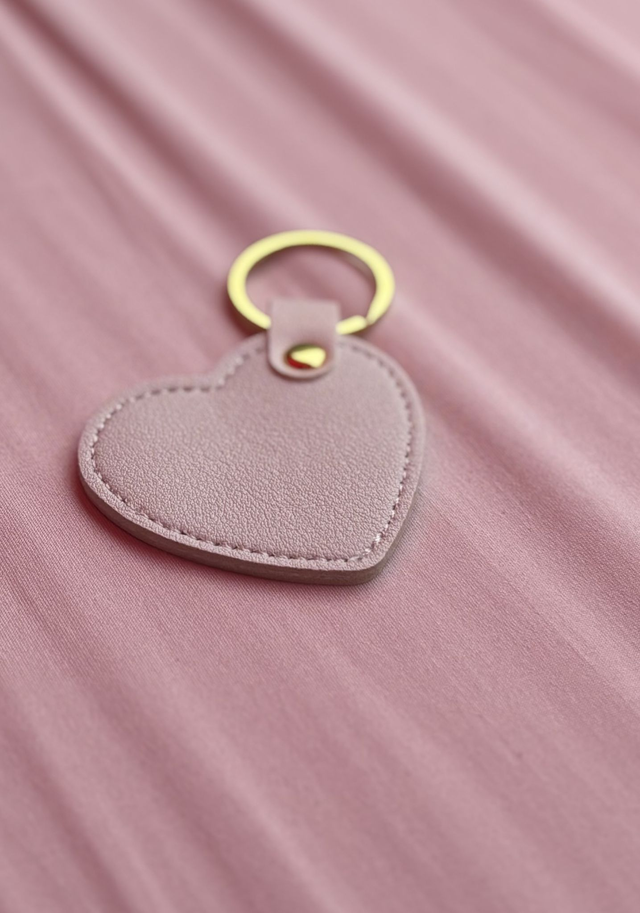 Personalised Heart Faux Leather Keyring