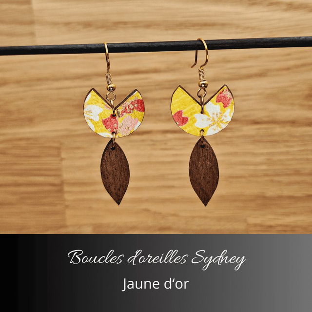 Boucles d&#039;oreilles Sydney - Jaune et rouge