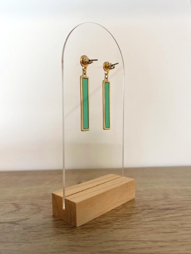 Boucles d'oreilles vitrail vert intense
