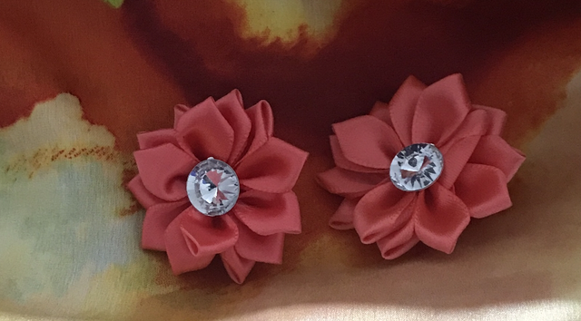 Pink Fabric Studs Plain - FSP18