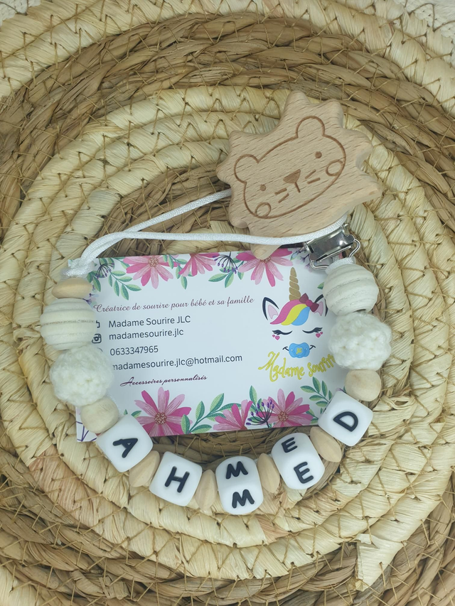 Attache tétine Bois