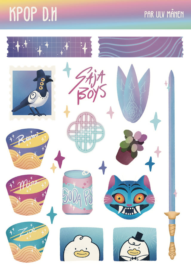 Planche de stickers Kpop Demon Hunters