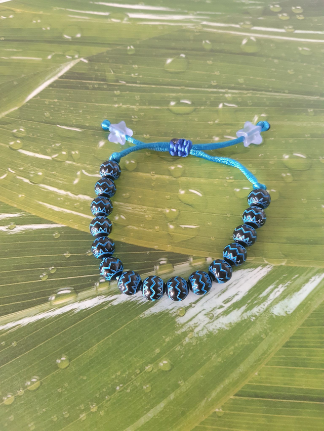 Armband Perlen blau schwarz