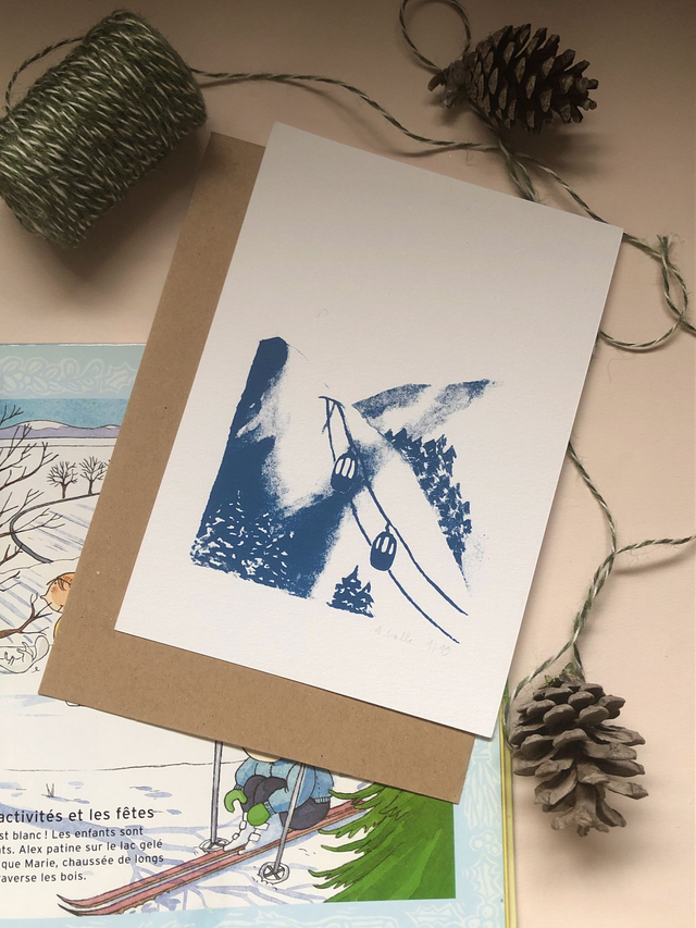 Carte, la montagne enneigée