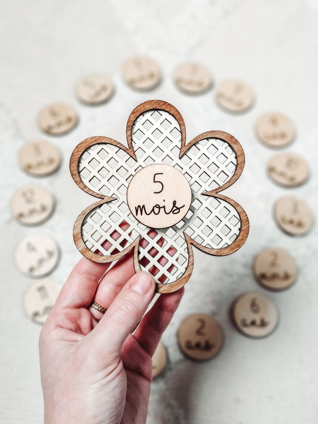 Support et cartes étapes - fleur