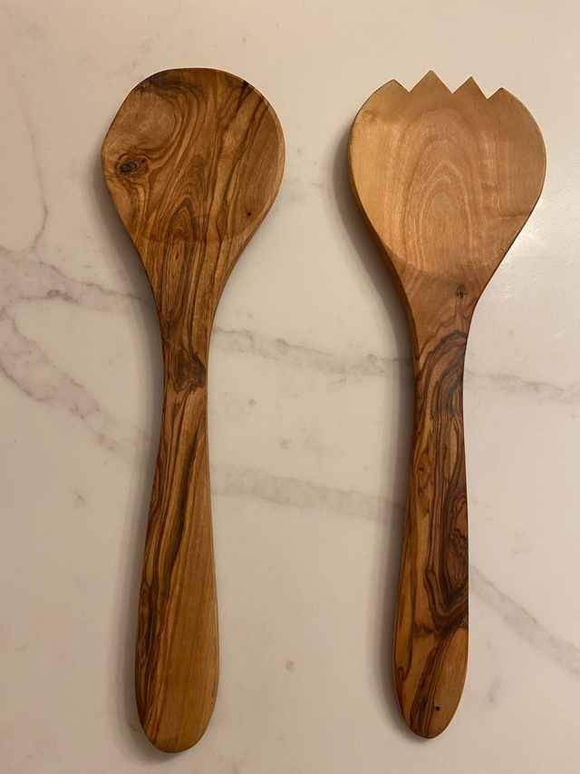 Olive Wood Salad serving Spoons