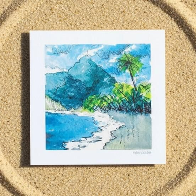 Aquarelle mini - Anse couleuvre - reproduction