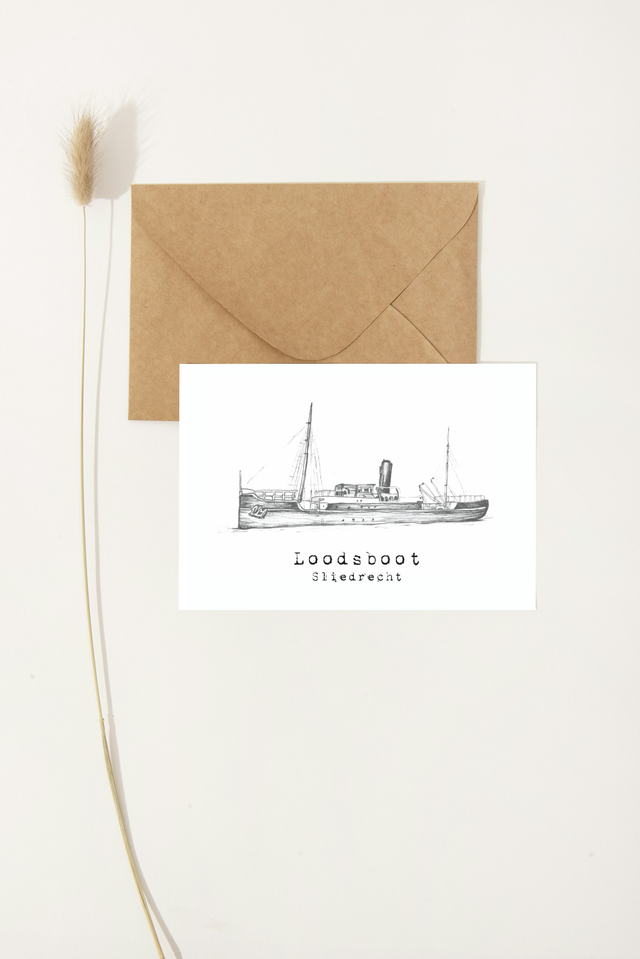Gevouwen Ansichtkaart Loodsboot Sliedrecht , inclusief envelop of postkaart 