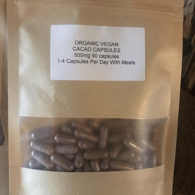 Raw cacao capsules