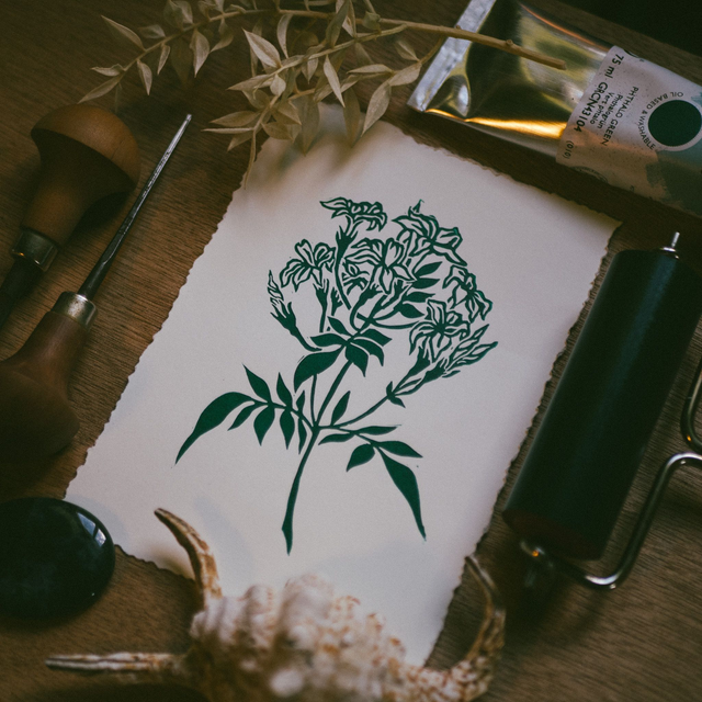 Linogravure - Jasmin - A6