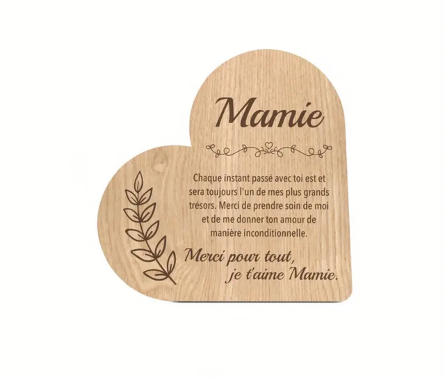 Coeur en bois MAMIE