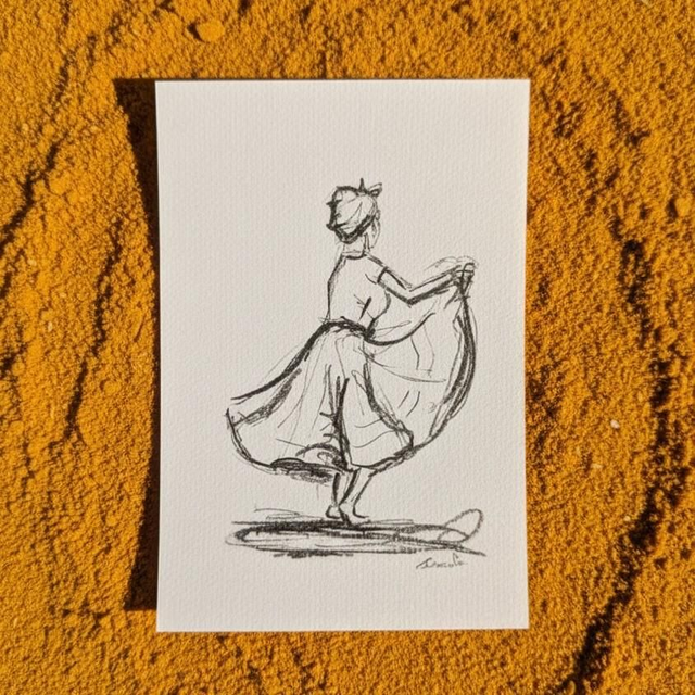 Carte postale A6 - danseuse de bèlè #1 - Martinique - reproduction