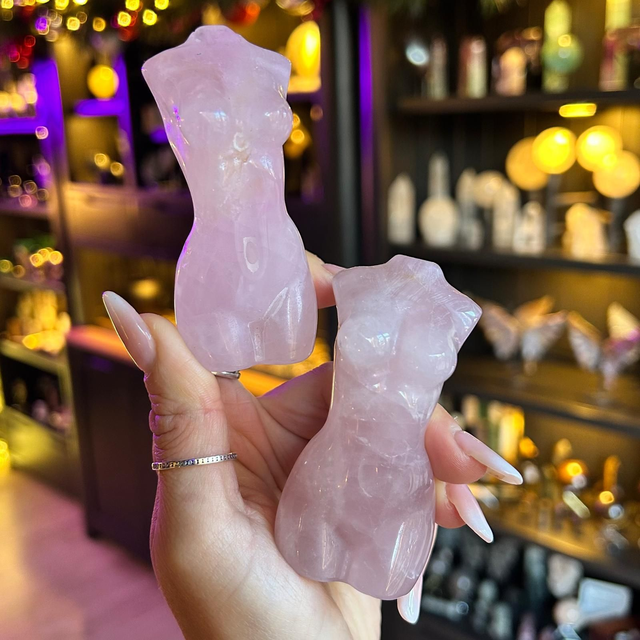 Rose Quartz Goddess Carving 