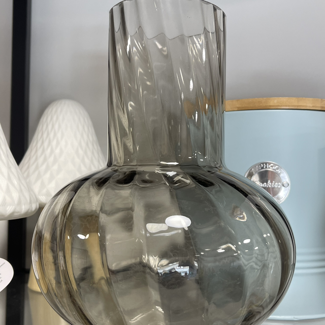 Smoked Grey Glass Vase 