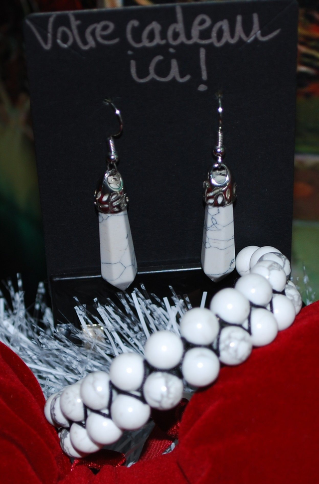 Le bracelet howlite acheté = une paire de boucle d&#039;oreille offerte !