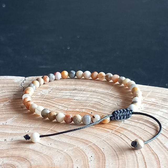 Bracelet ajustable en Agate crazy lace