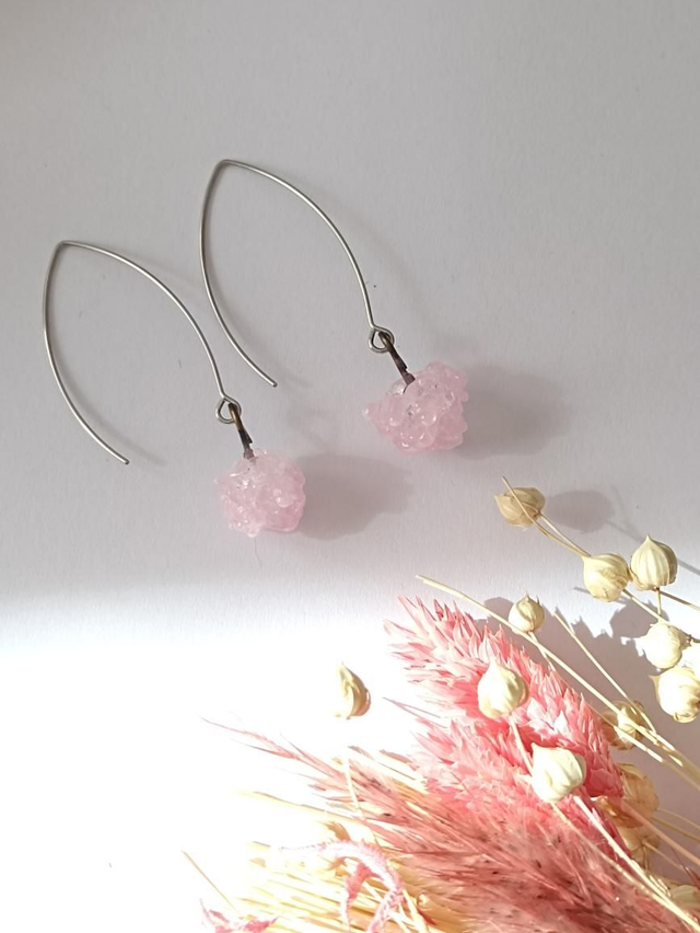 Boucles d&#039;oreilles Granity rose pâle 