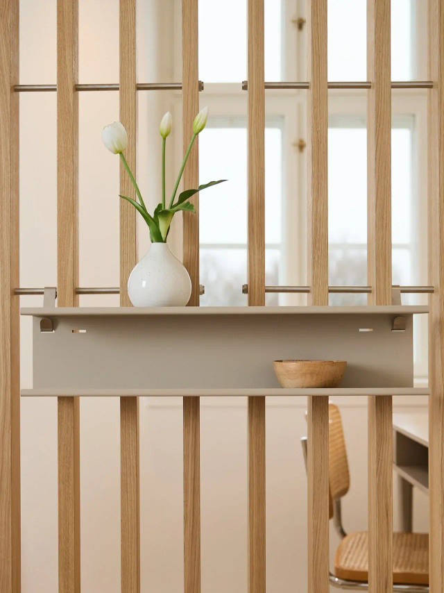 Woodupp Nell Double Metal Shelf BM1 Beige 63.5 cm