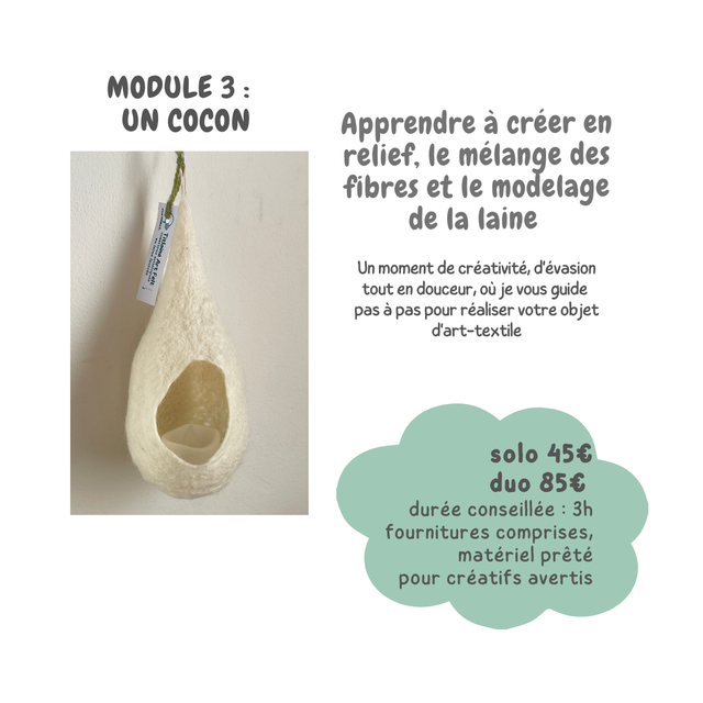 atelier laine feutrée module cocon