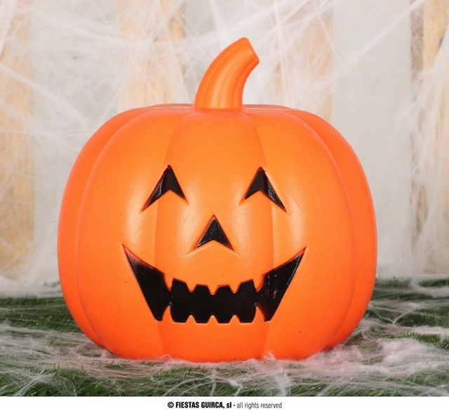 Halloween , ZUCCA IN PLASTICA CON LUCE E SUONO 32 CM HALLOWEN 