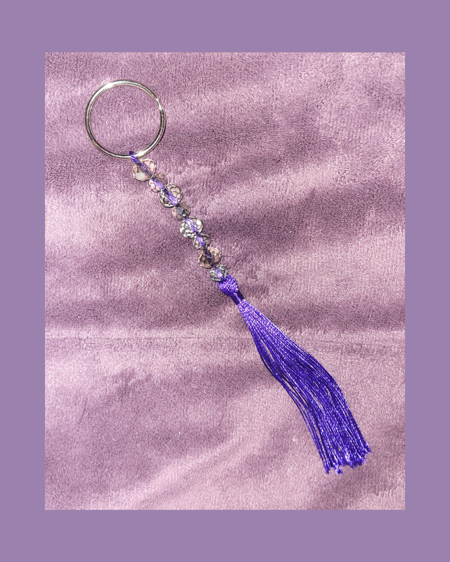 Purple Tassel Sparkling Keyring