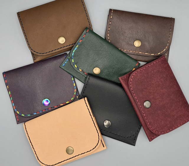 Leather coin & card wallet