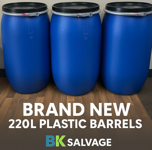 220L BARREL With Lid & Clamp (NEW)