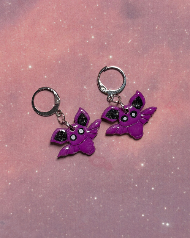 Purple Bat Huggy Hoops