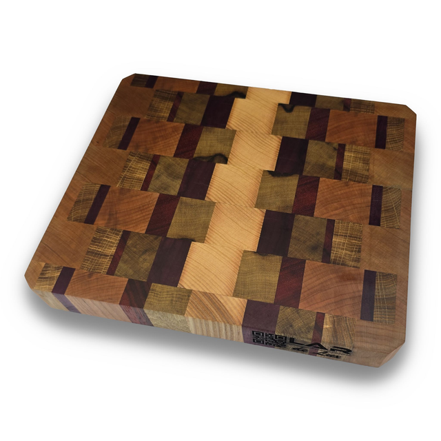 Sztorcowa deska do krojenia, 28,5x24x3,8cm Amarant Cherry Dąb Frake Jesion Padok M