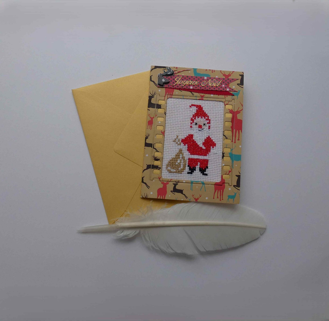 La carte brodée du père noël