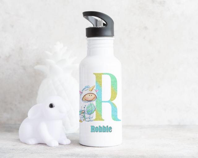 Persoanlised Cute Unicorn Dolly Water Bottle - Boy &amp; Girl version available 